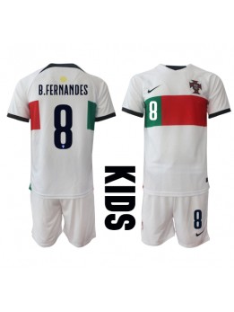 Portugal Bruno Fernandes #8 Dječji Gostujuci Dres kompleti SP 2022 Kratak Rukavima (+ kratke hlače)